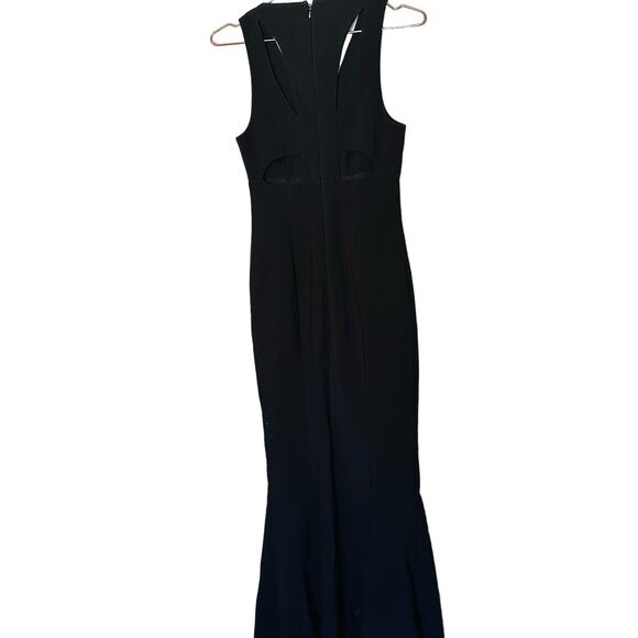 LIKELY Women's Black Aubrey Sleeveless Back Zip V-Neckline Pleated Gown Size 6 - Picture 5 of 11